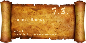 Terhes Barna névjegykártya